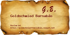 Goldschmied Barnabás névjegykártya